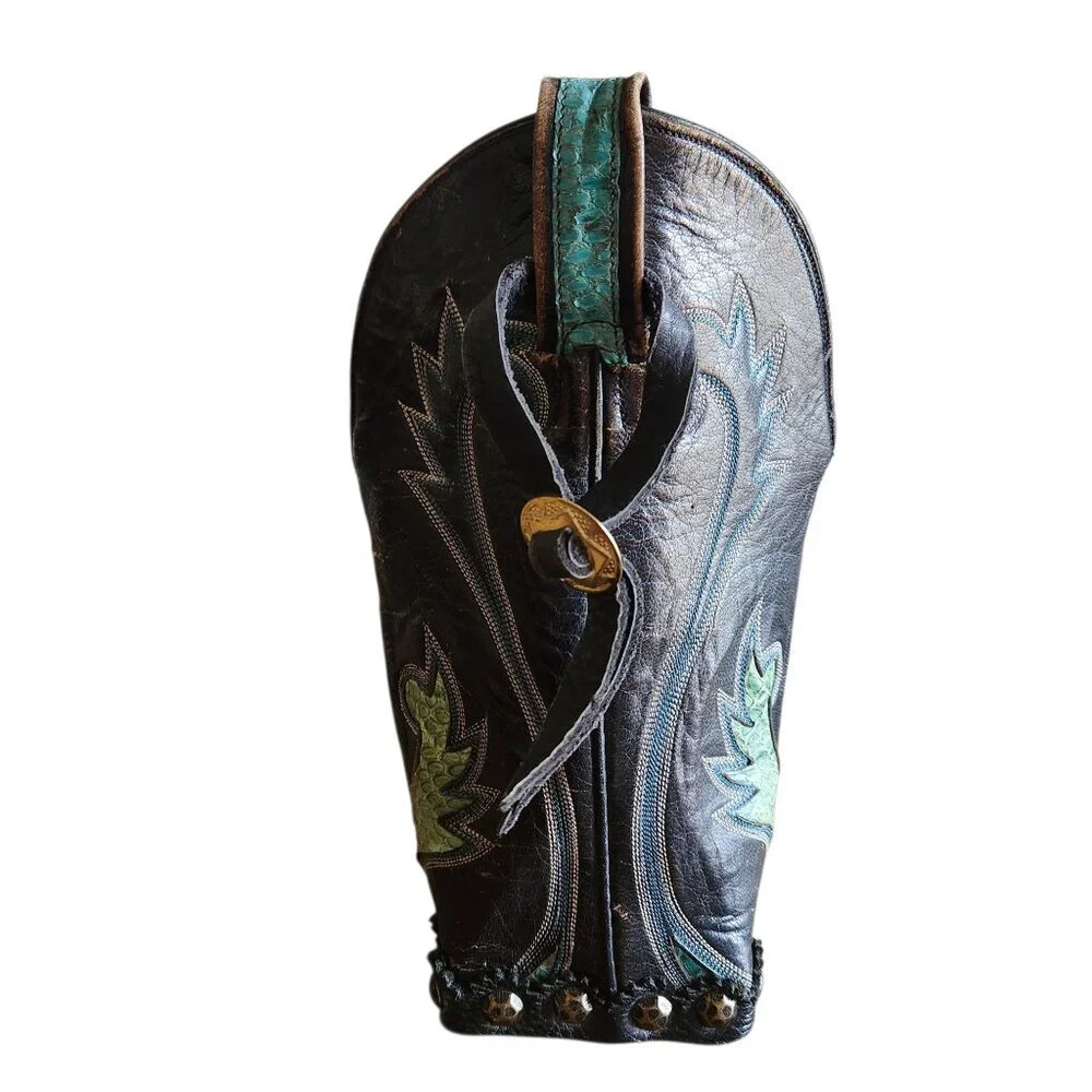 Vintage Southwestern Hondo Western Cowboy Concho Turquoise Boot Bottle Holder